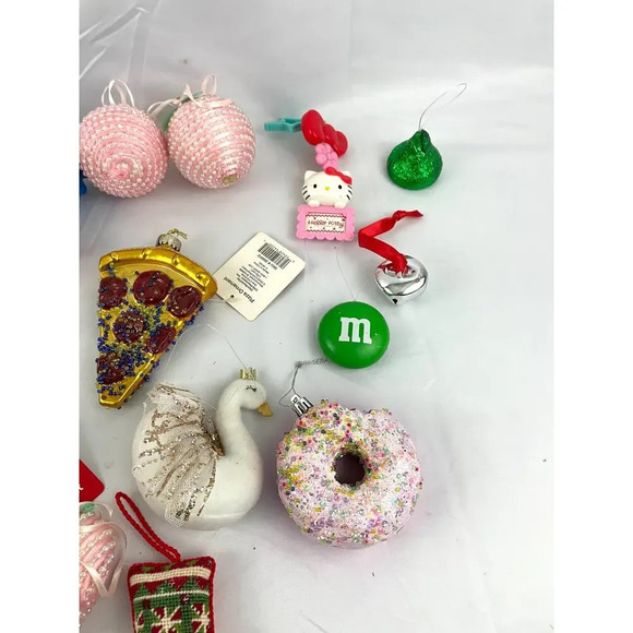 21x Holiday Ornaments Christmas Food Pizza Sonic Heart Cupcake Assorted Hanging - Picture 3 of 16